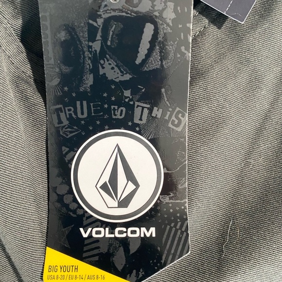 NEW Size L Boys Volcom Freazy Elastic Waist Pant baggy fit Big Boys Charcol $50 - Picture 5 of 7